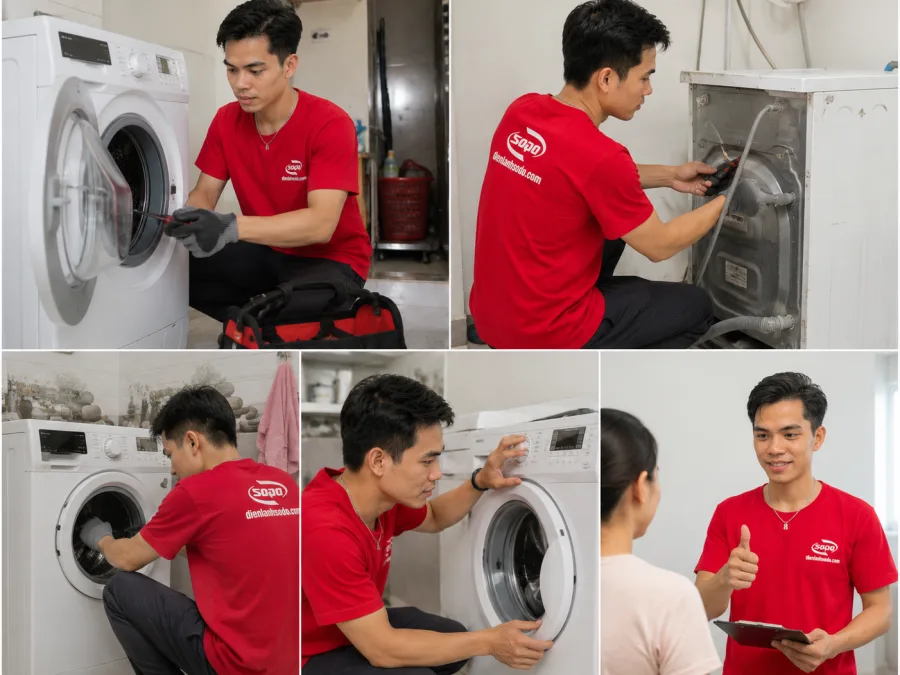 Sửa máy giặt tại nhà - Điện Lạnh Số Đỏ